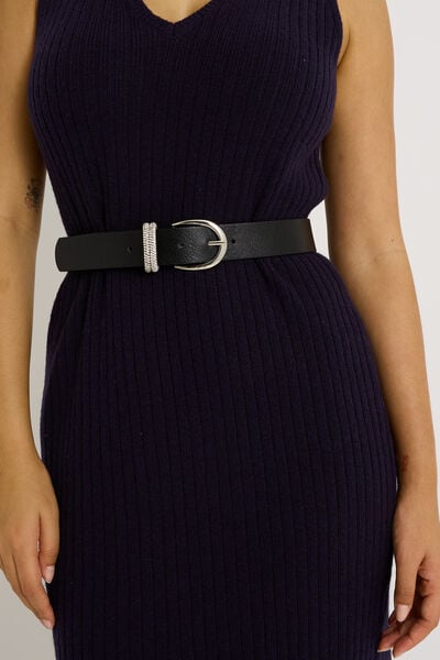 Ceinture passants en strass femme