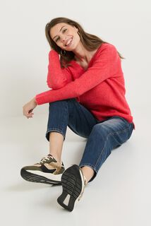 Pull col V femme