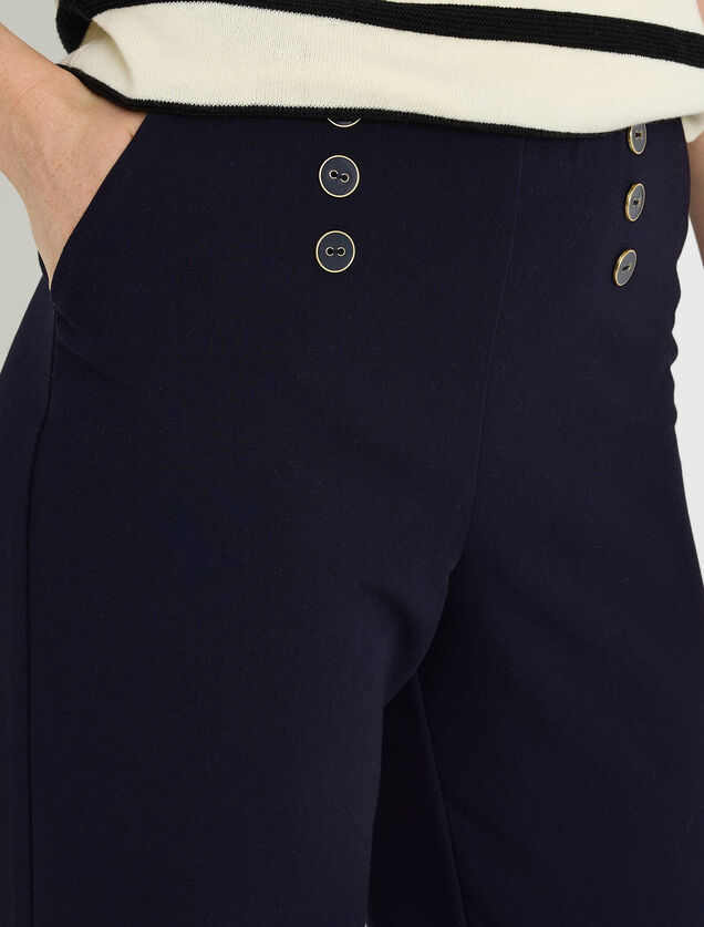 Pantalon large &agrave; pont femme