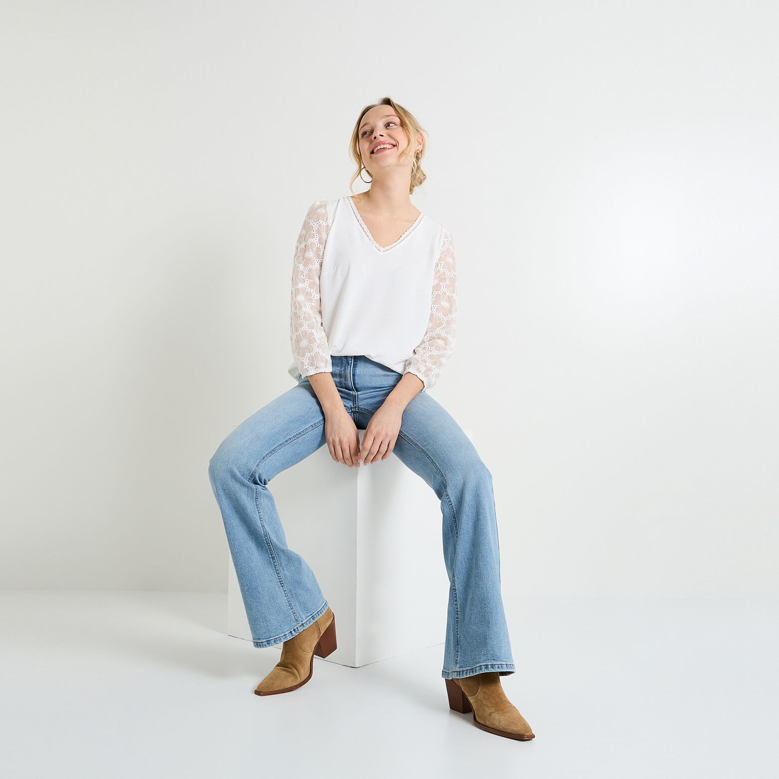 Blouse à manches fantaisie femme
