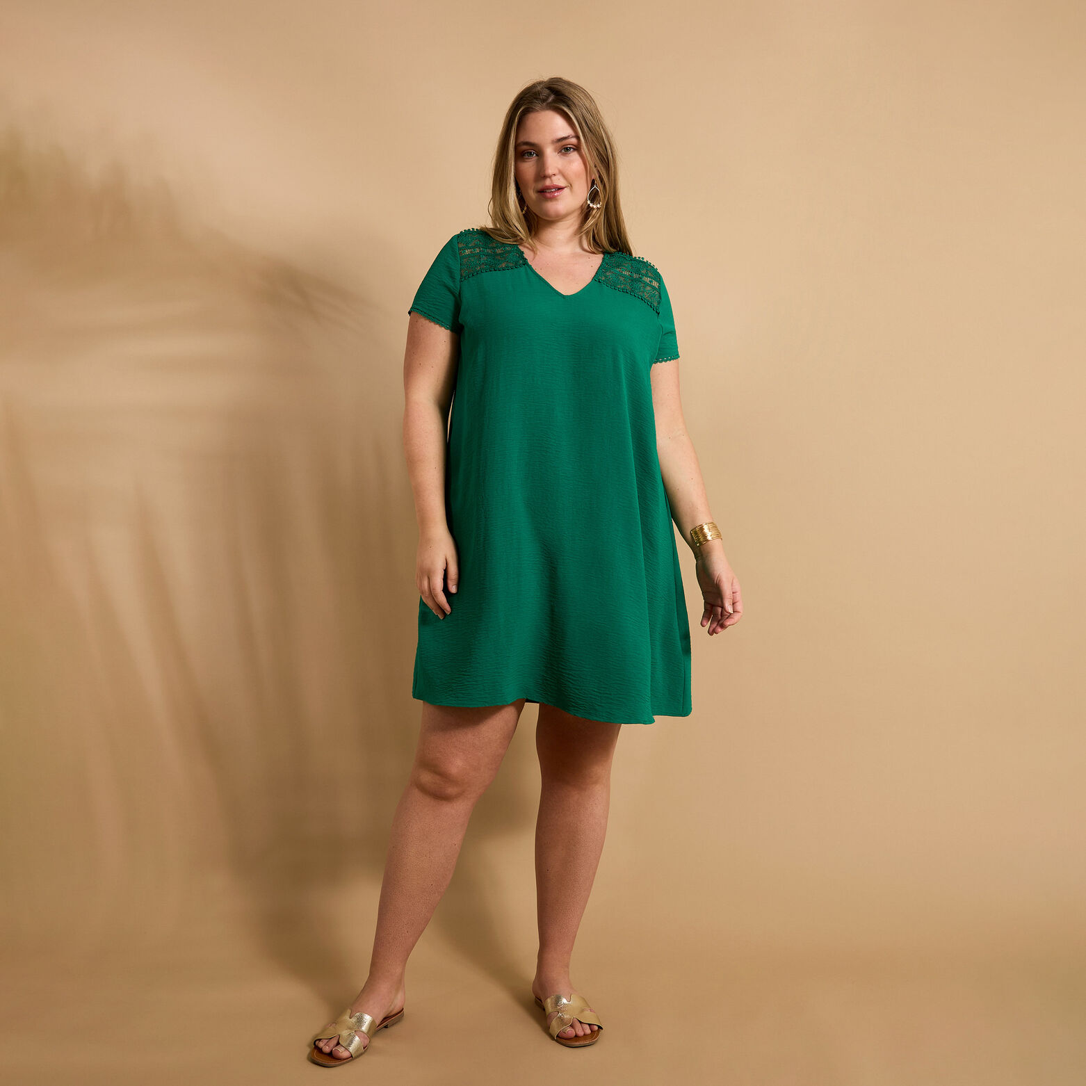 Robe col V femme