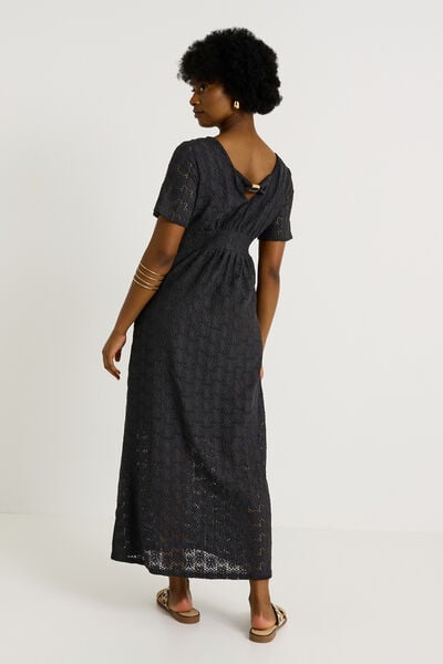 Robe longue texturée en maille