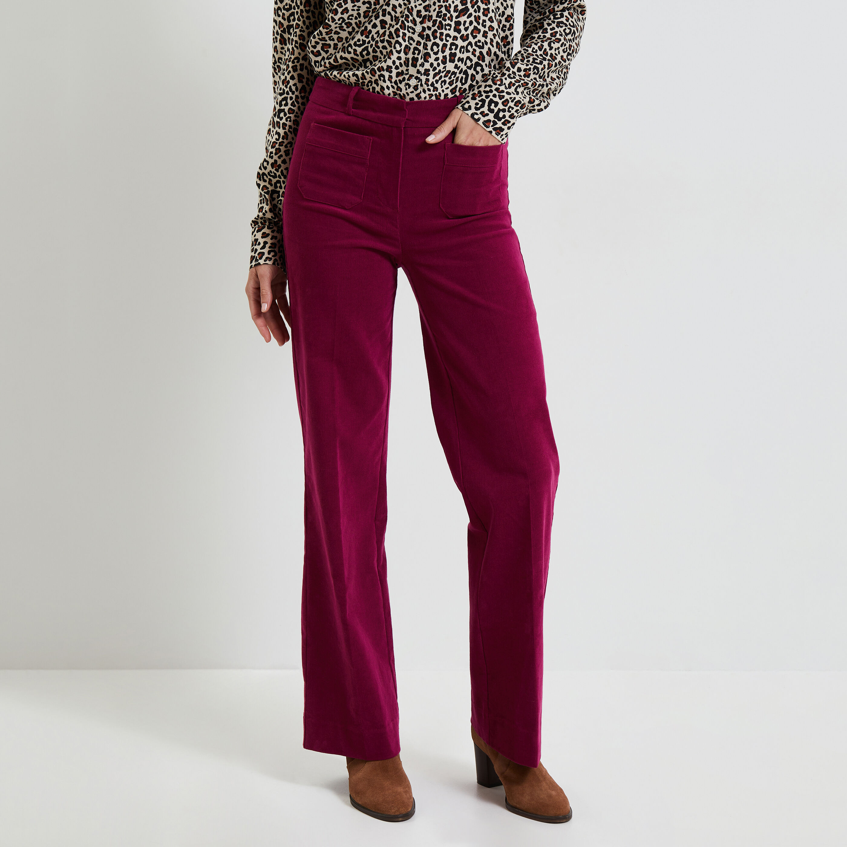 Pantalon large velours femme Graindemalice