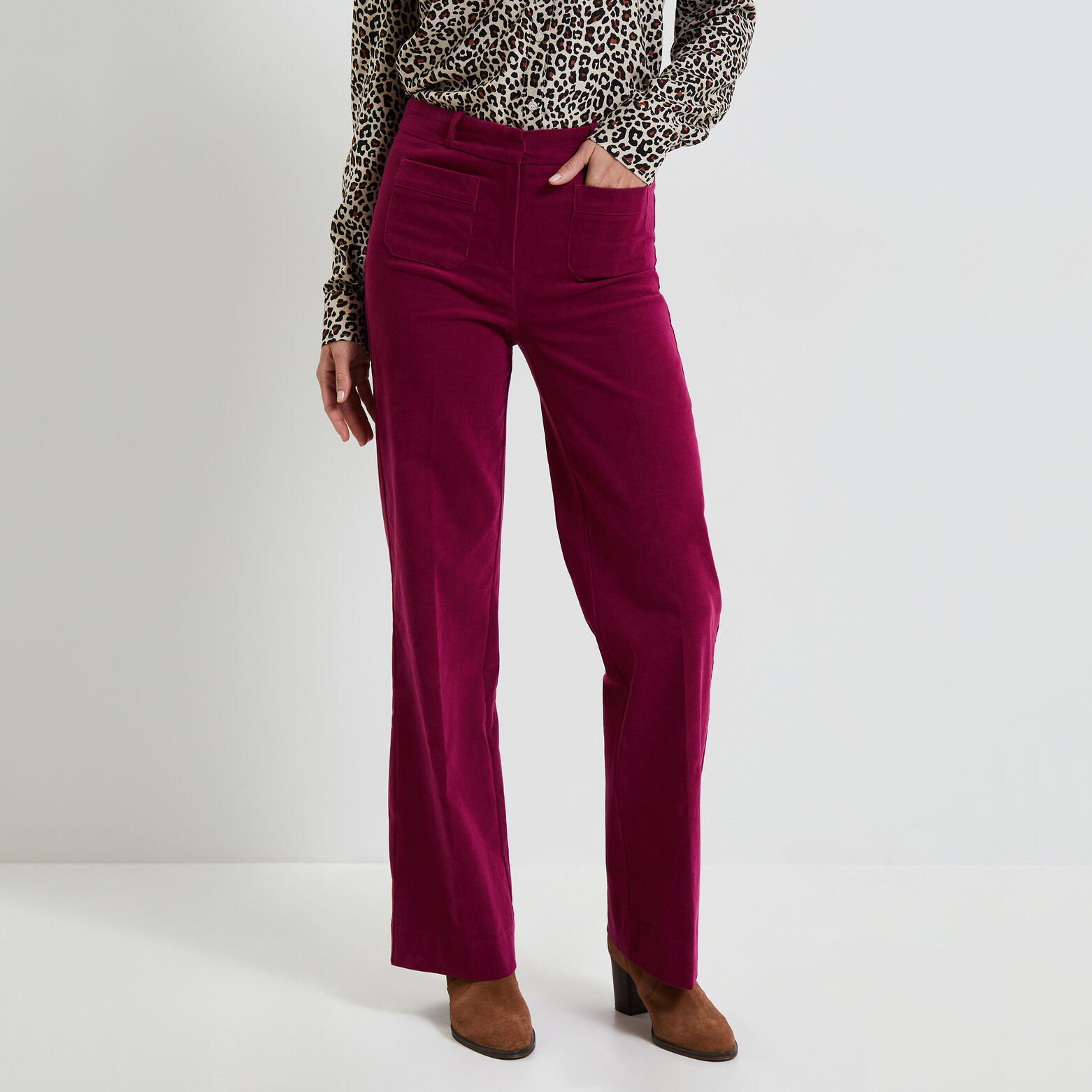 Pantalon large velours femme