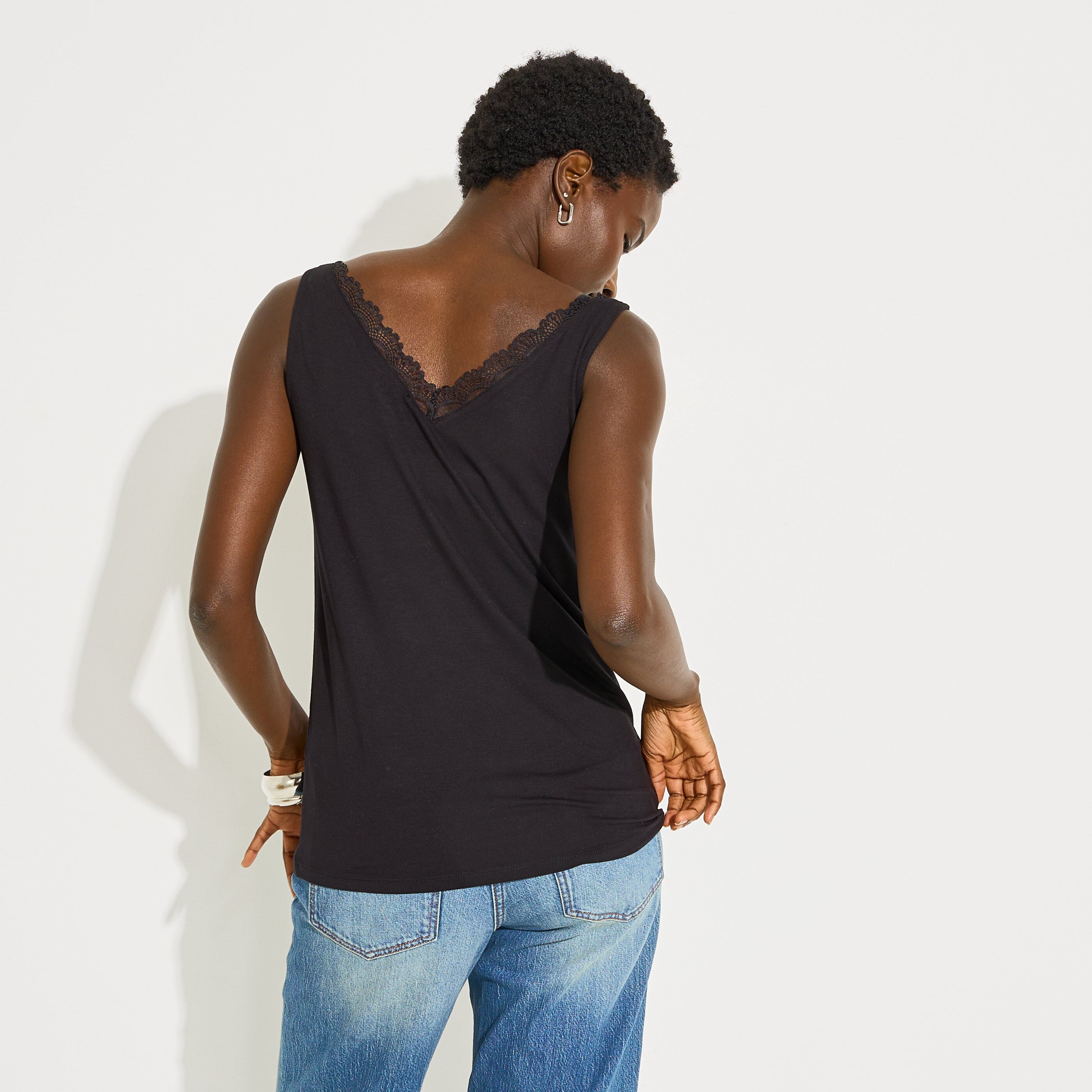 D&eacute;bardeur col V ajour&eacute; femme