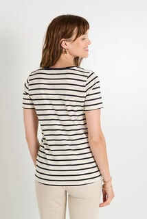 T-shirt rayé col V femme