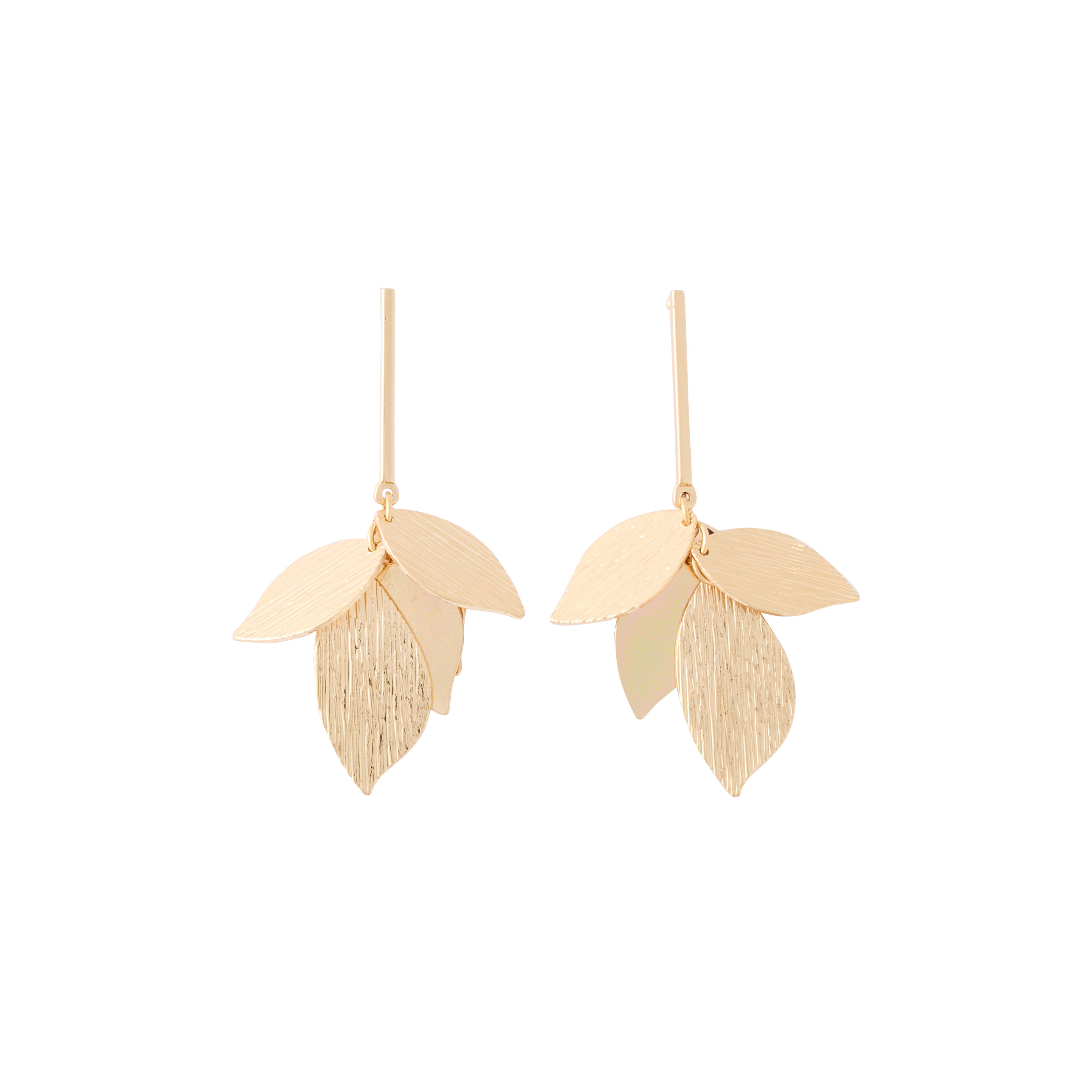 Boucles d'oreilles feuilles stri&eacute;es