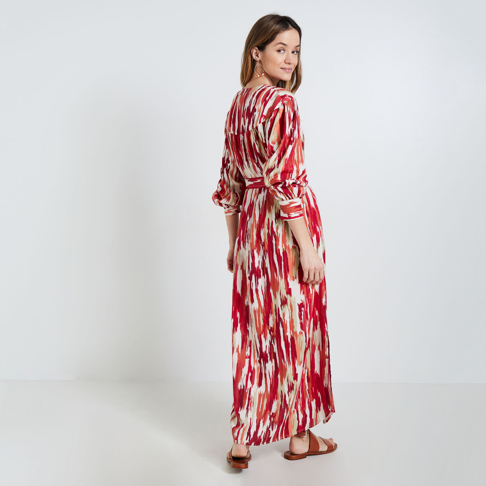 Robe longue imprimée femme