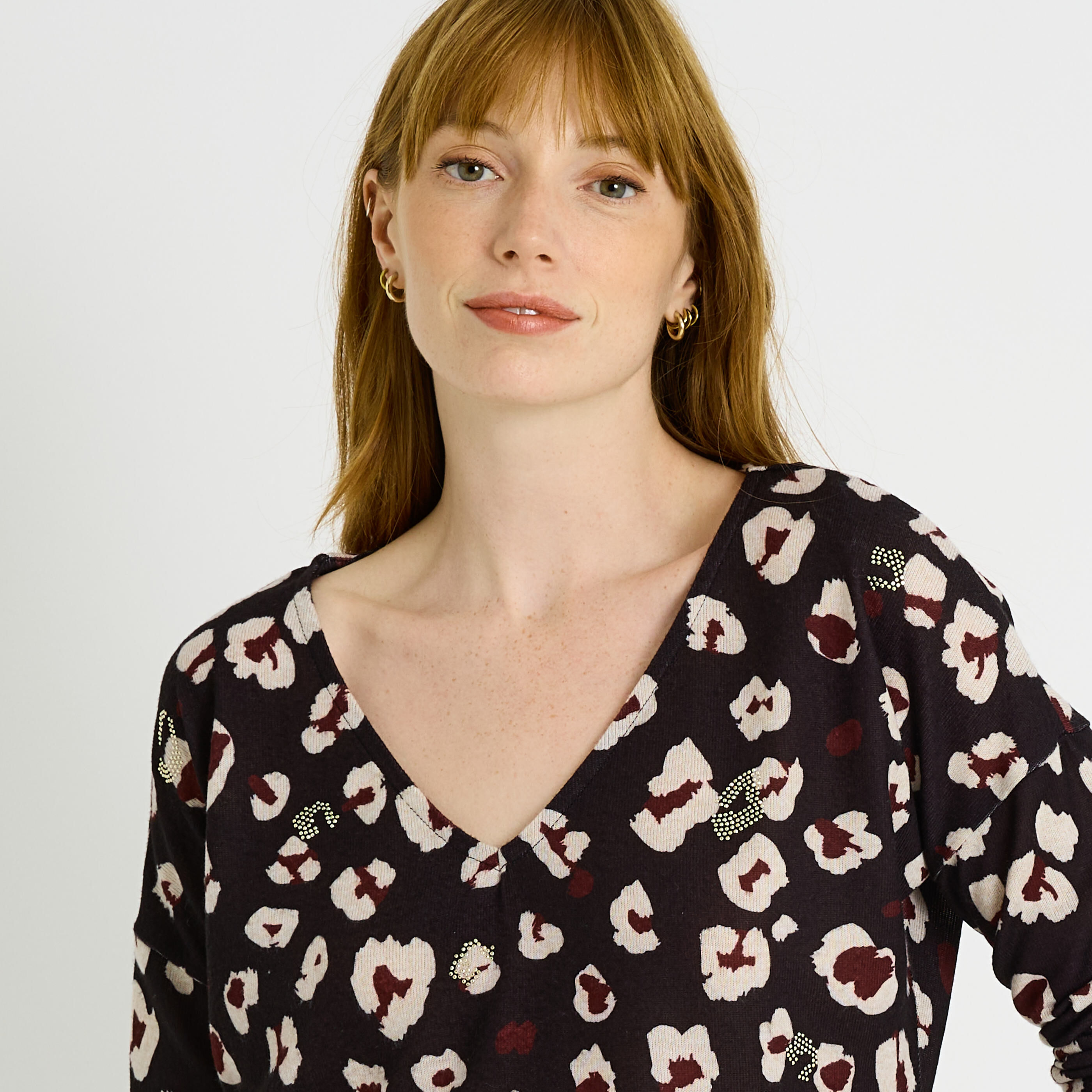 T-shirt doudou imprim&eacute; l&eacute;opard femme