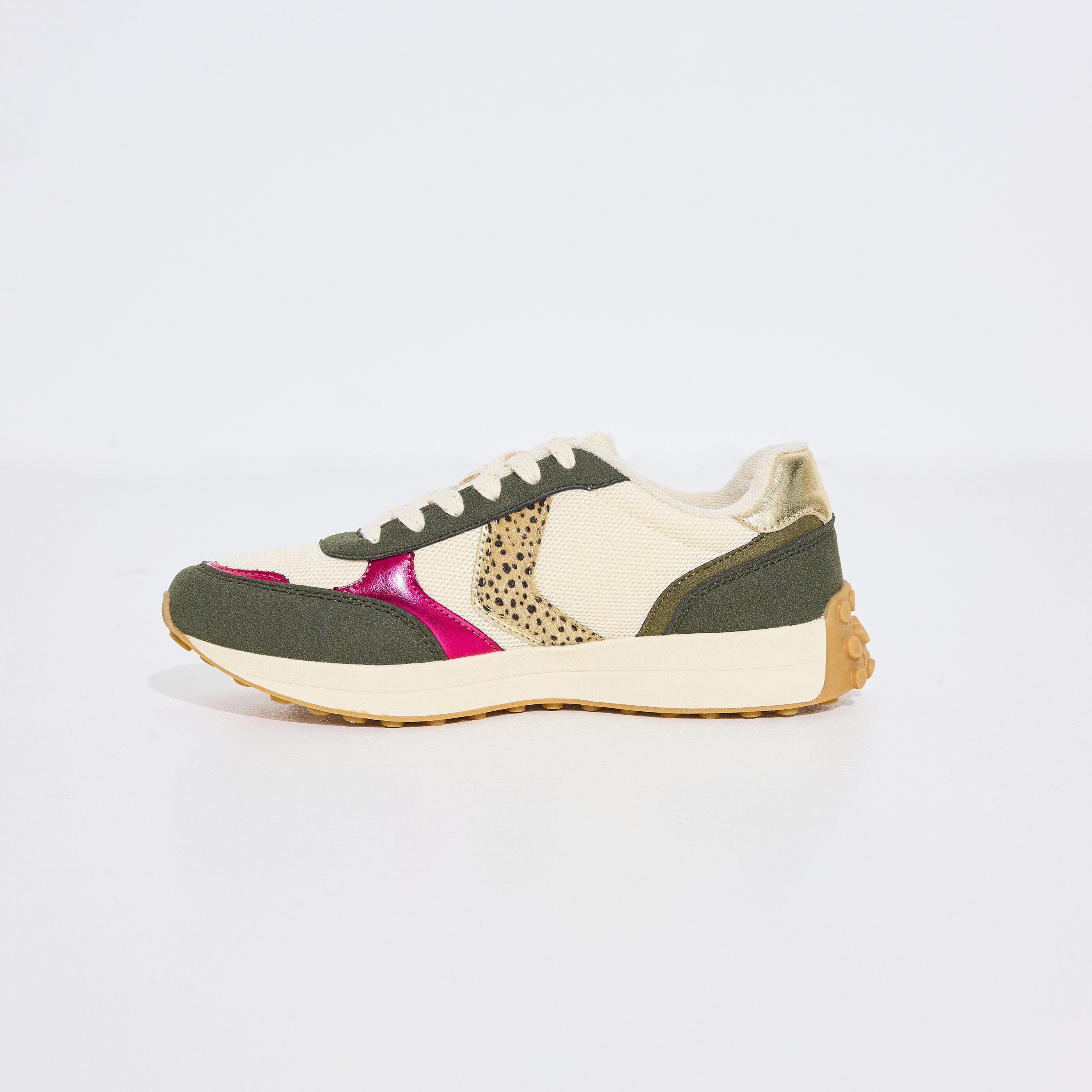 Baskets bi-mati&egrave;re empi&egrave;cements femme