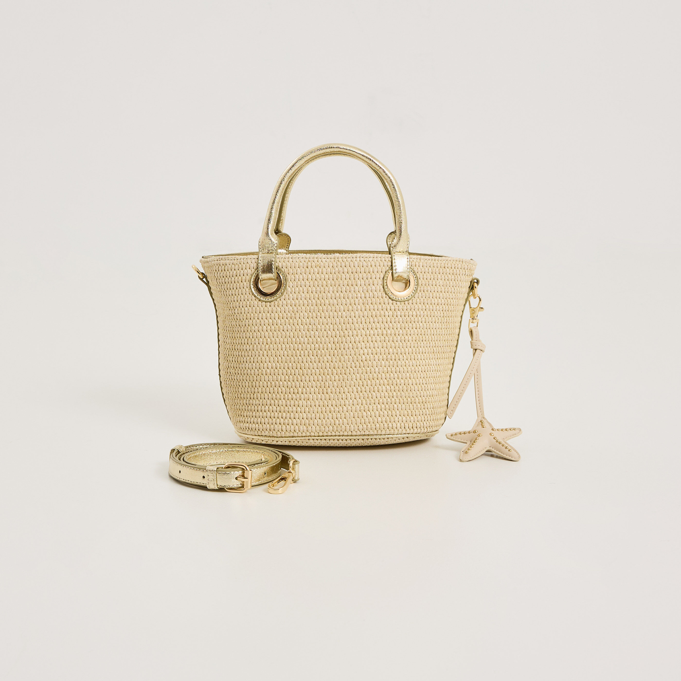 Petit sac panier avec bandouli&egrave;re femme