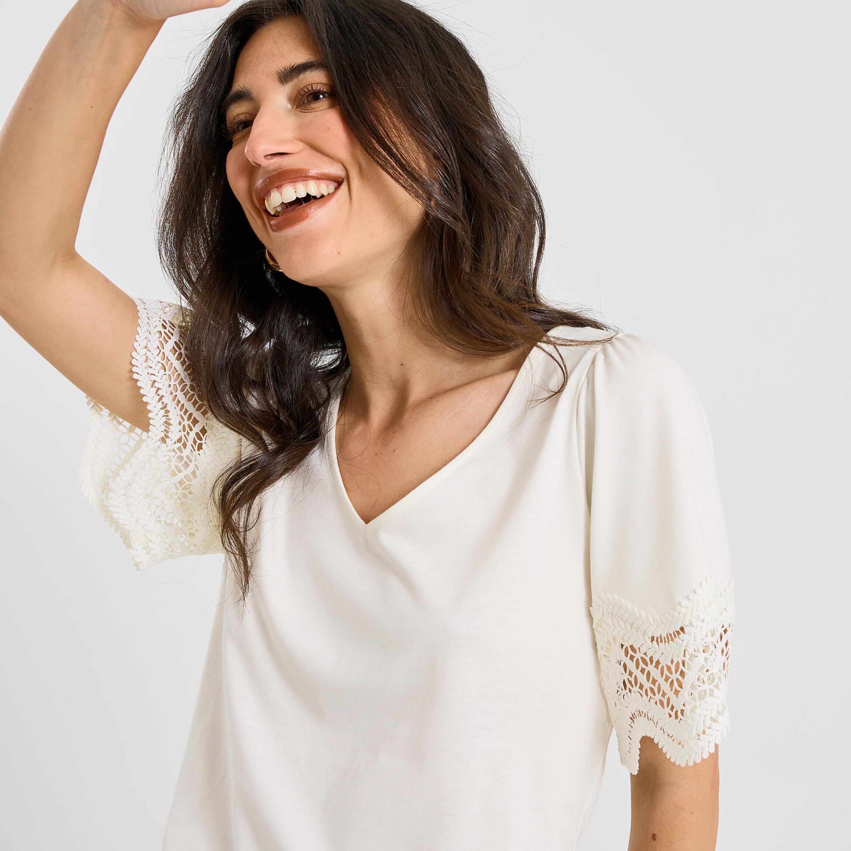 T-shirt col V femme