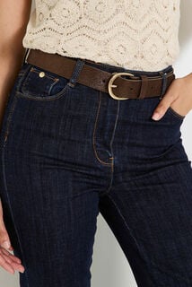 Ceinture en croûte de cuir irisée femme