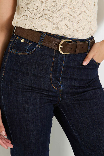 Ceinture en croûte de cuir irisée femme