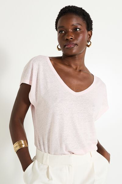 T-shirt en lin mélangé femme