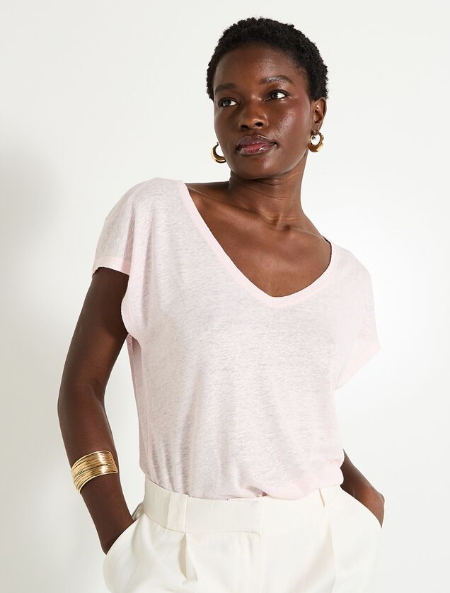 T-shirt en lin mélangé femme