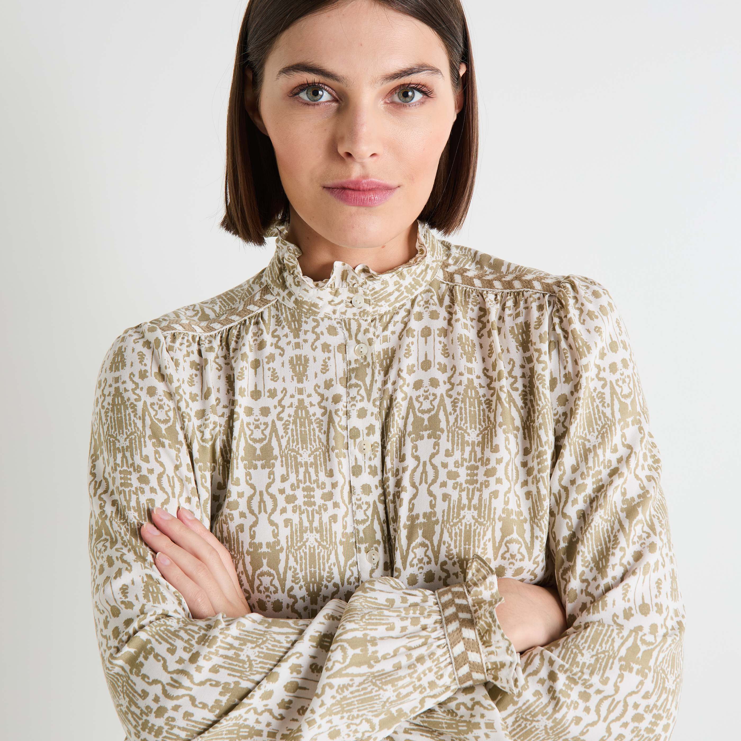 Chemisier col mao femme