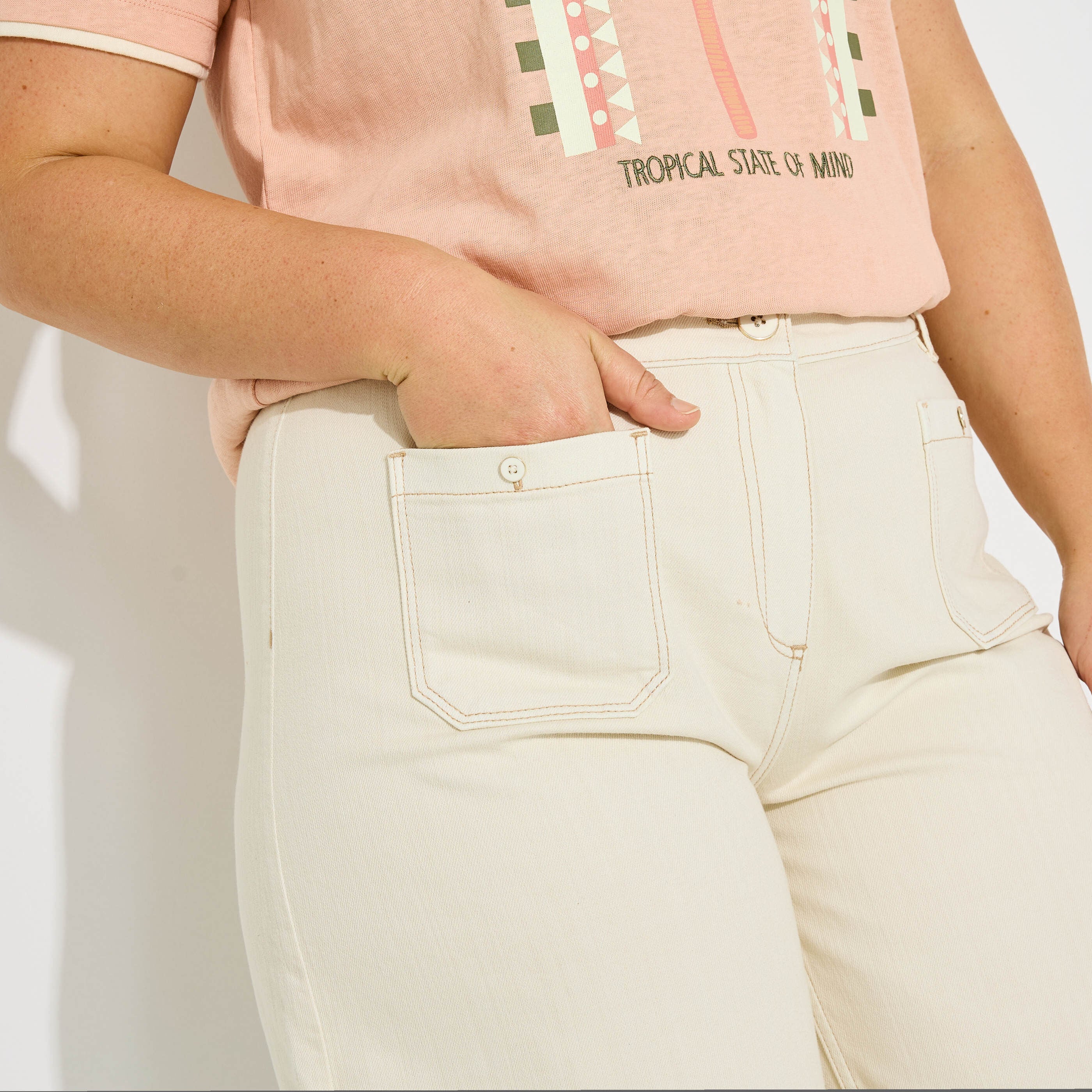 Bermuda ample en jean femme