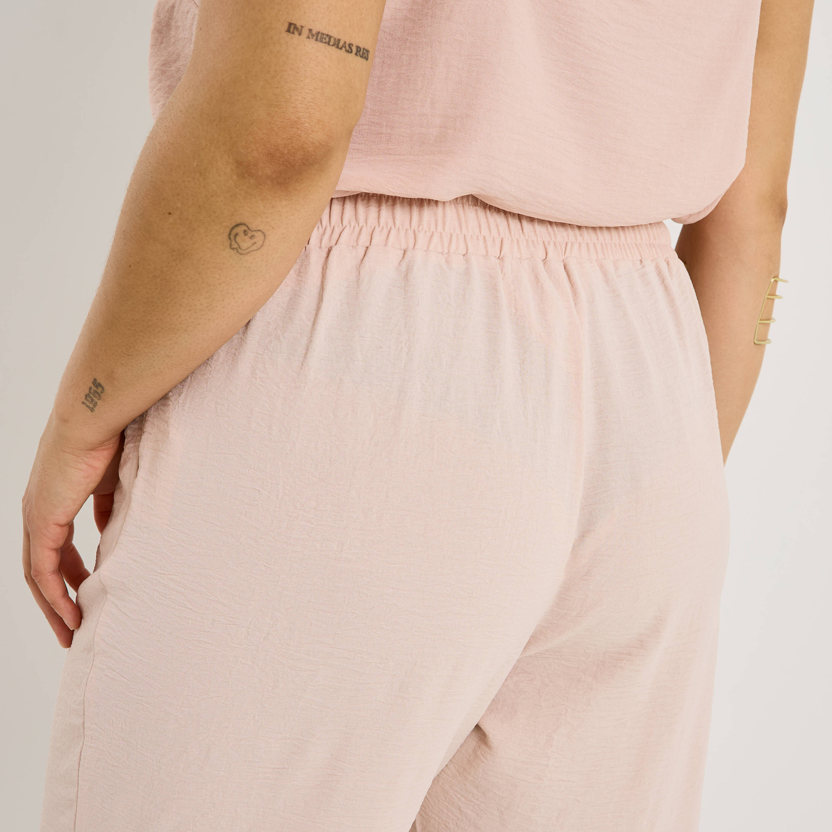 Pantalon fluide taille &eacute;lastiqu&eacute;e femme