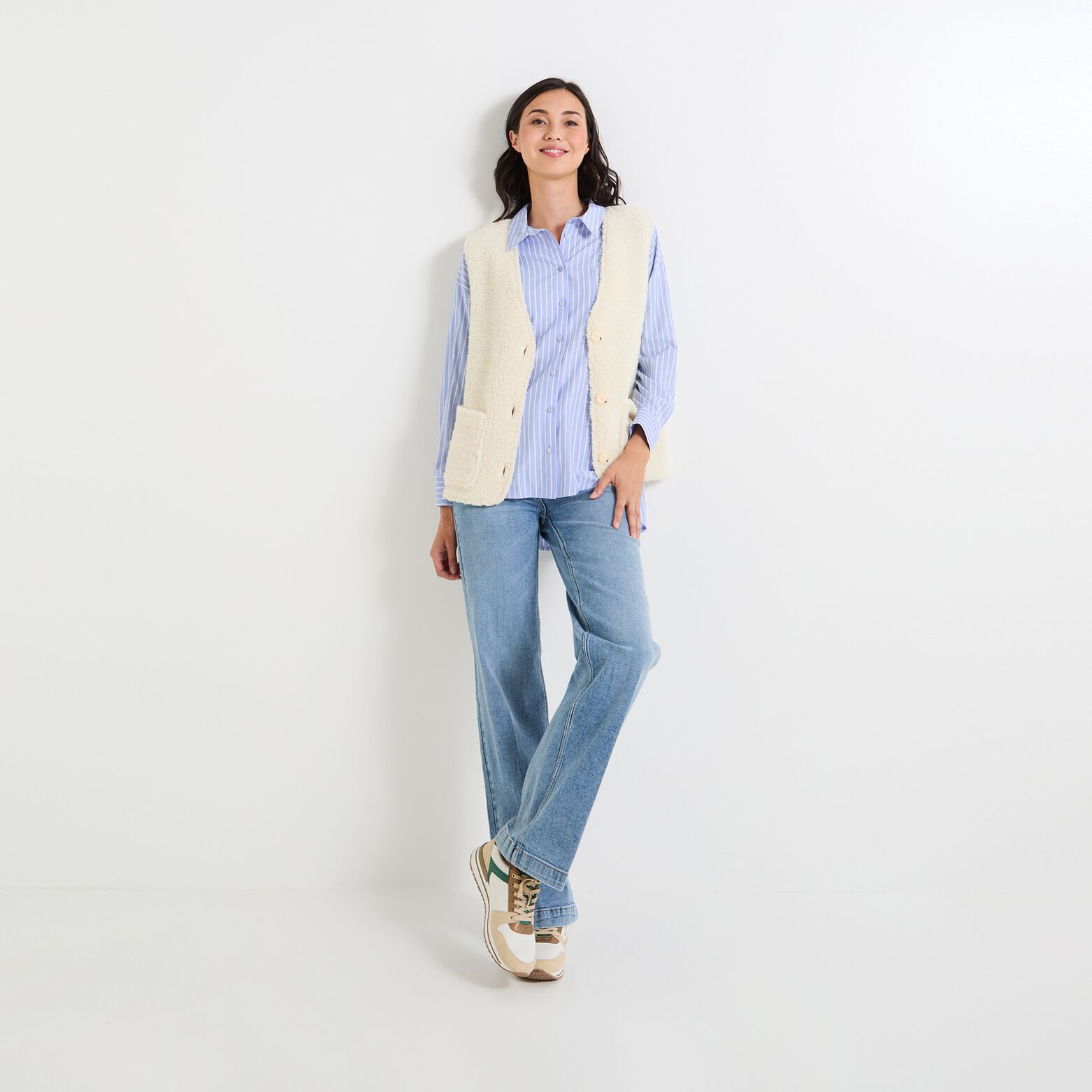 Gilet moumoute sans manche femme