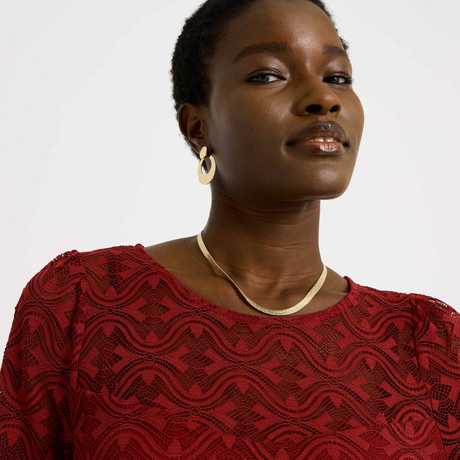 Blouse maille brodée femme
