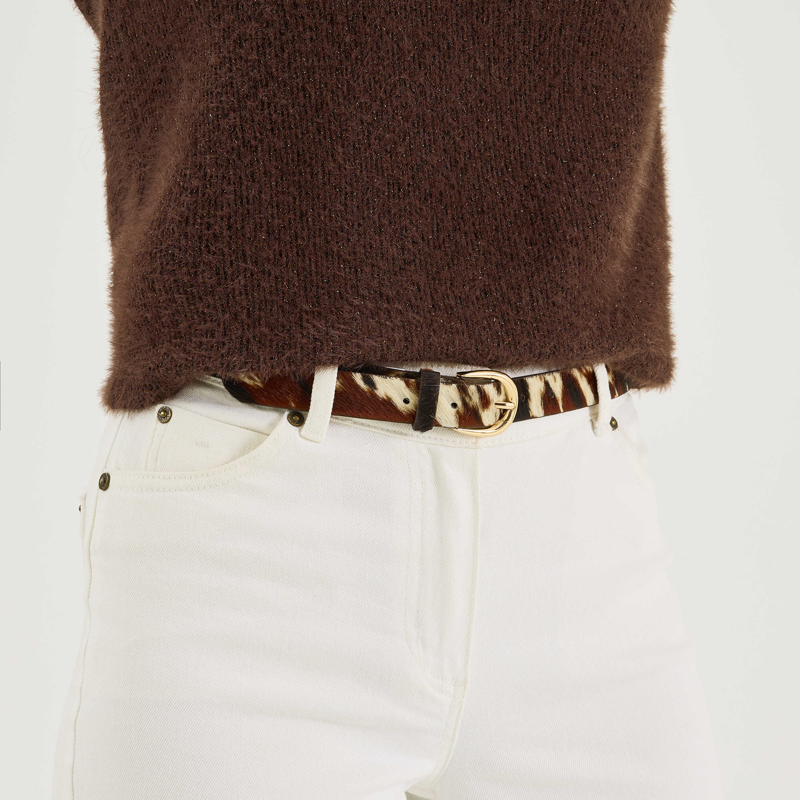 Ceinture imprim&eacute; vache femme