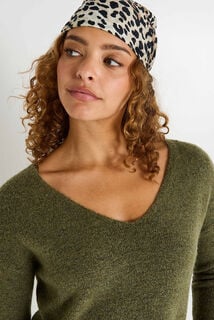 Pull col V femme