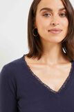 Pull col V femme