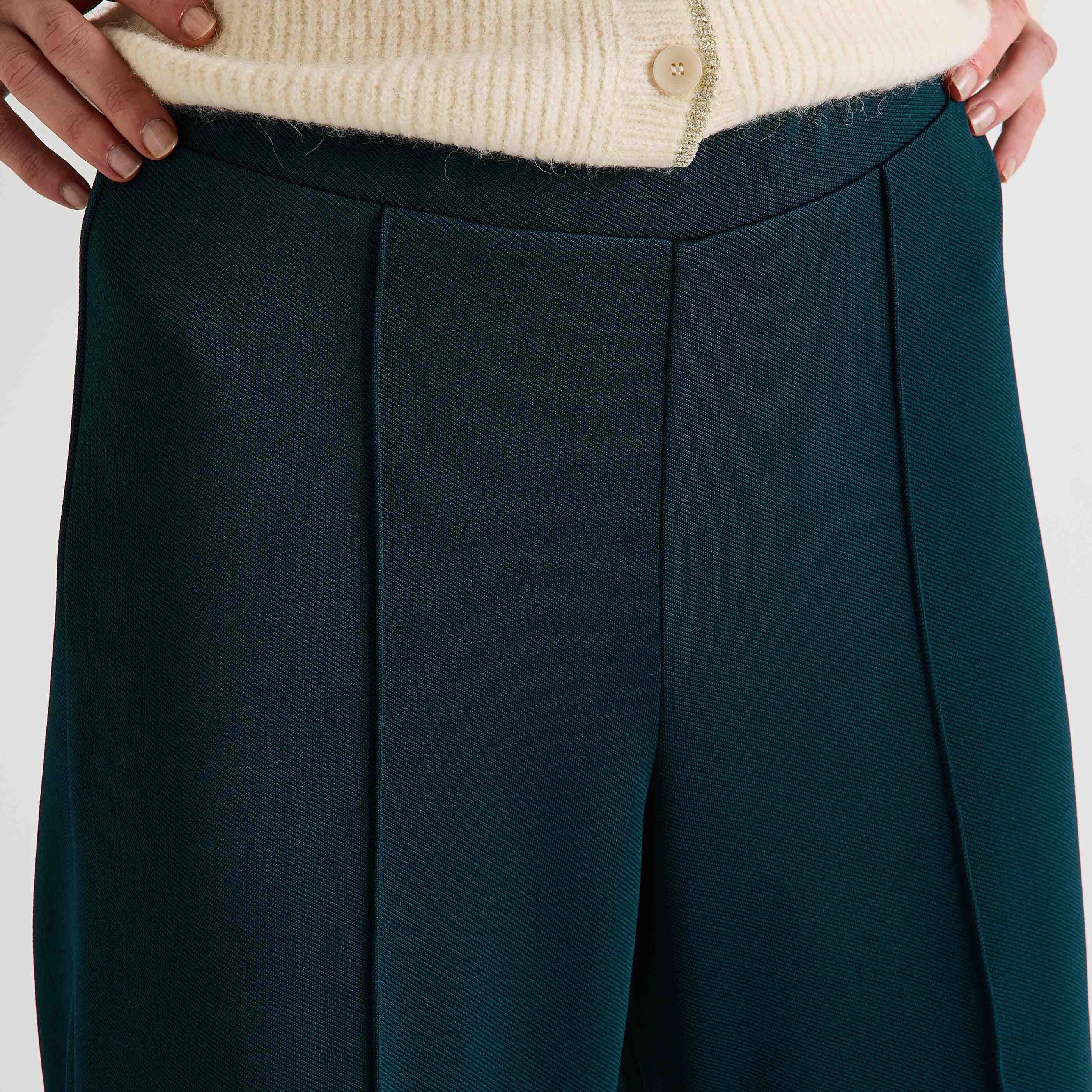 Pantalon large en maille femme