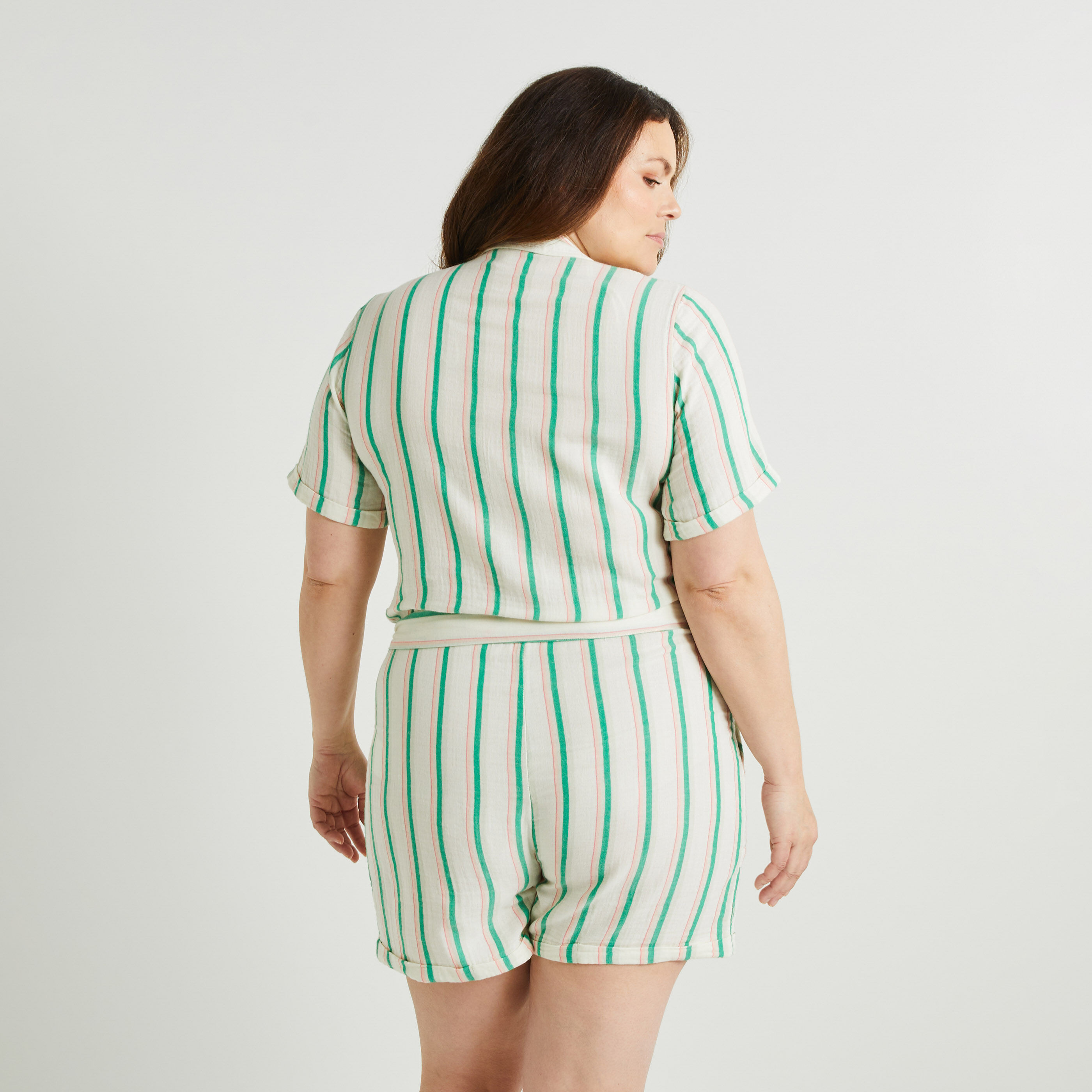 Combishort gaze de coton femme