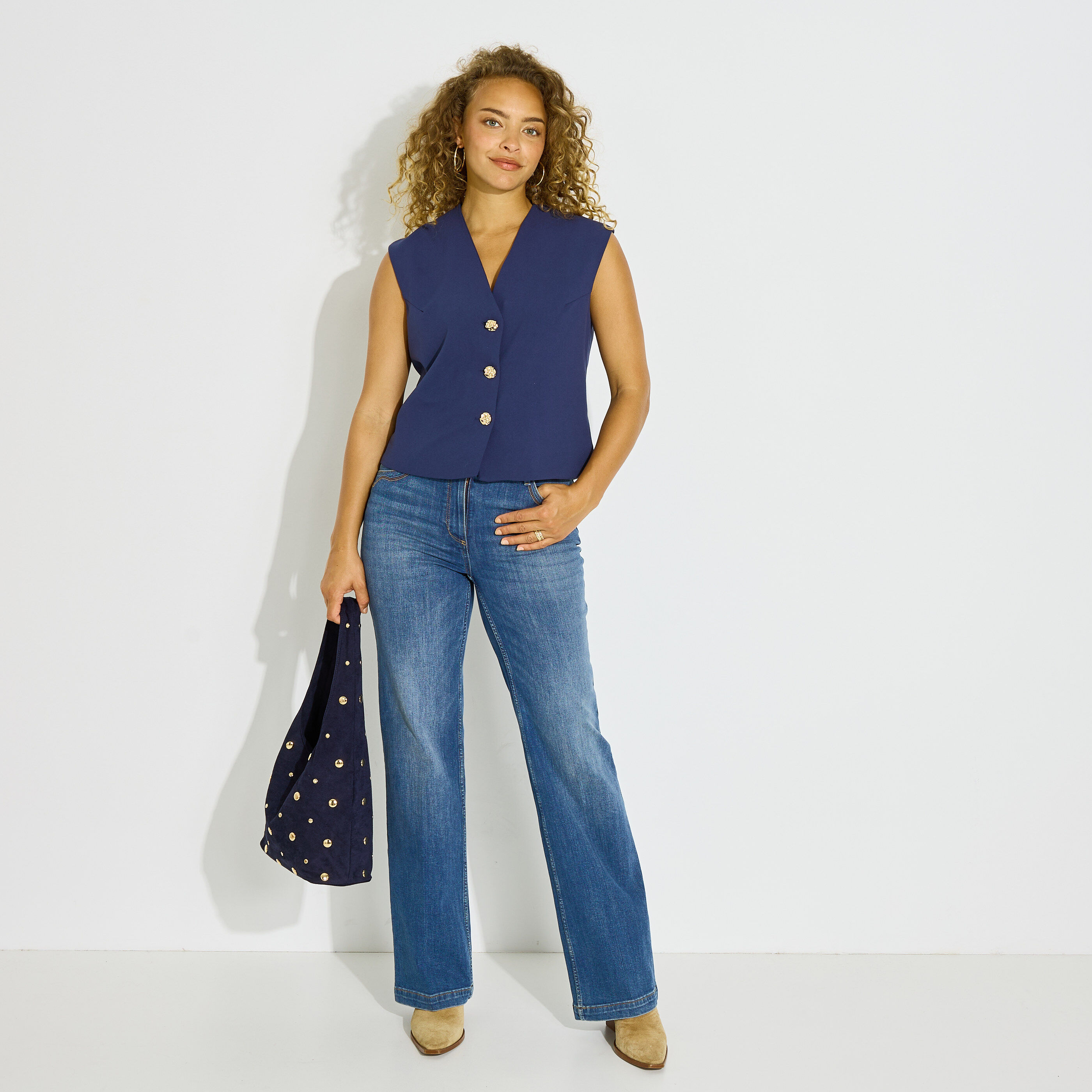 Veste tailleur sans manches femme