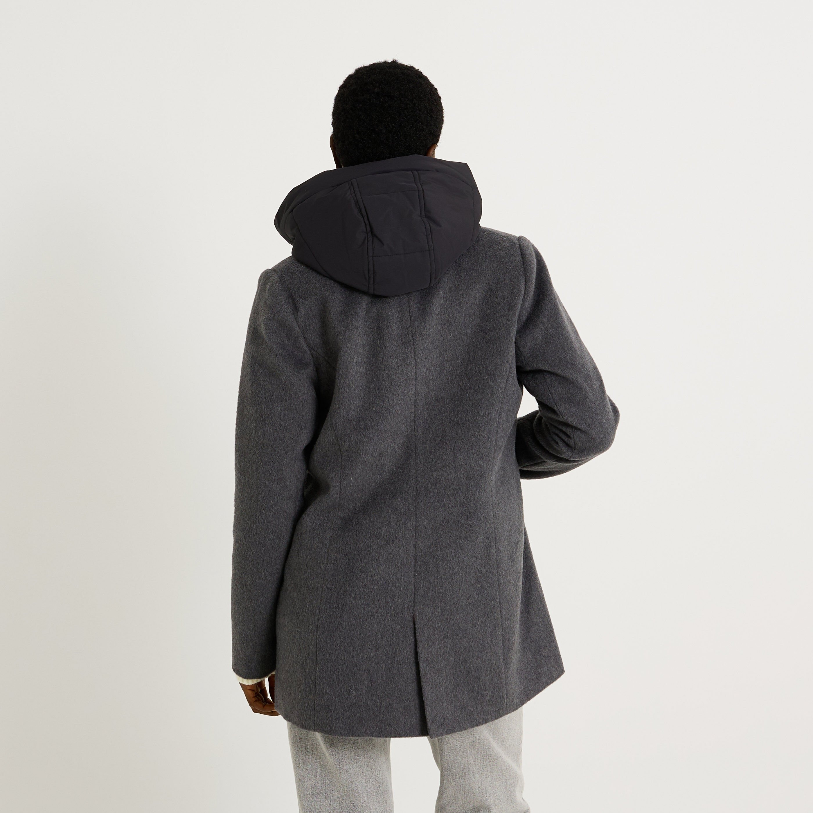 Manteau &agrave; capuche amovible femme