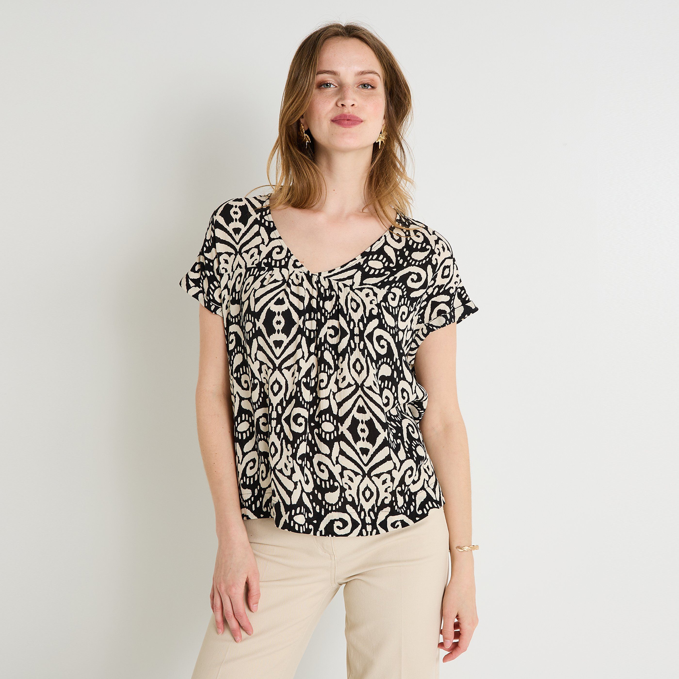 Blouse col V femme