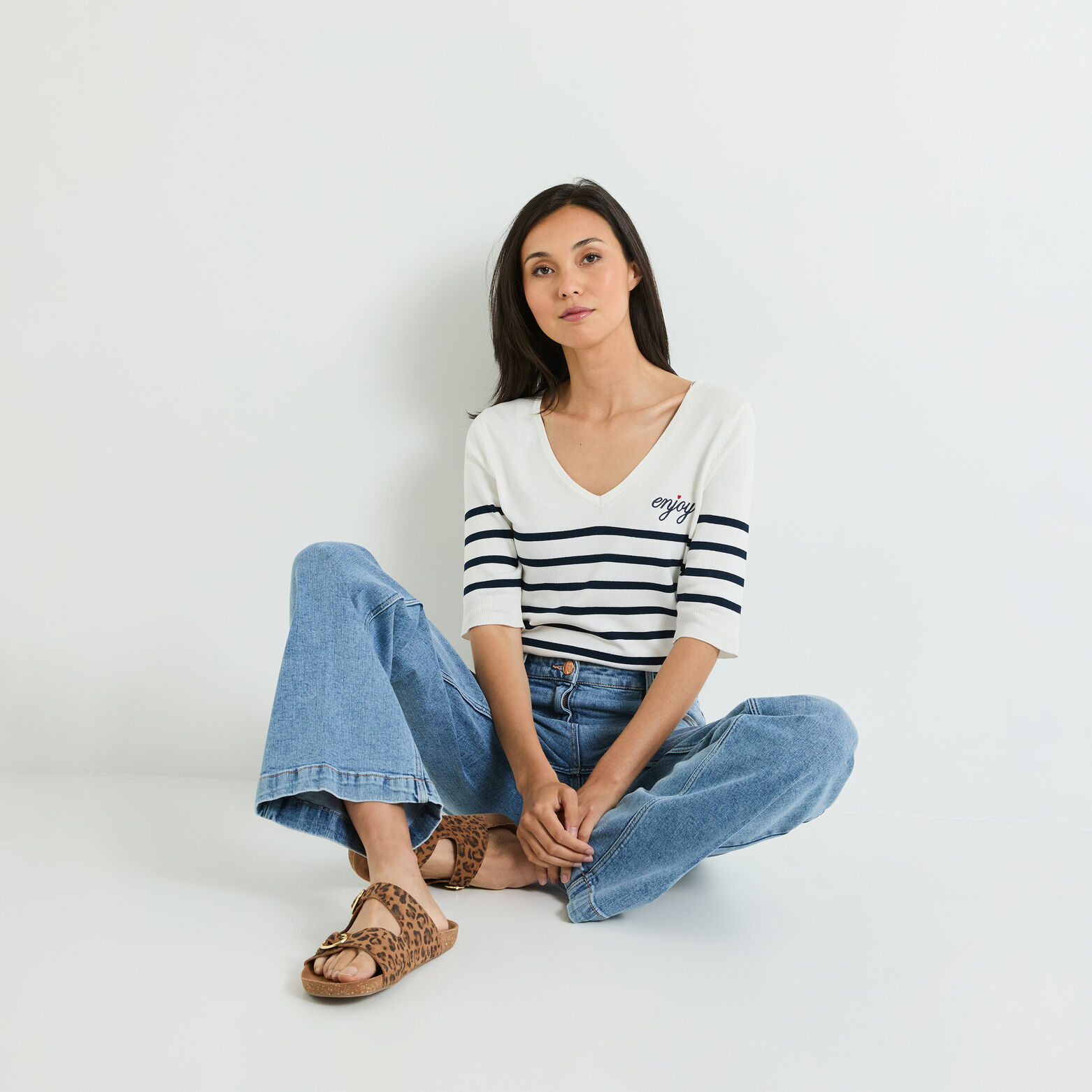 Pull rayé femme