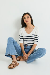 Pull rayé femme
