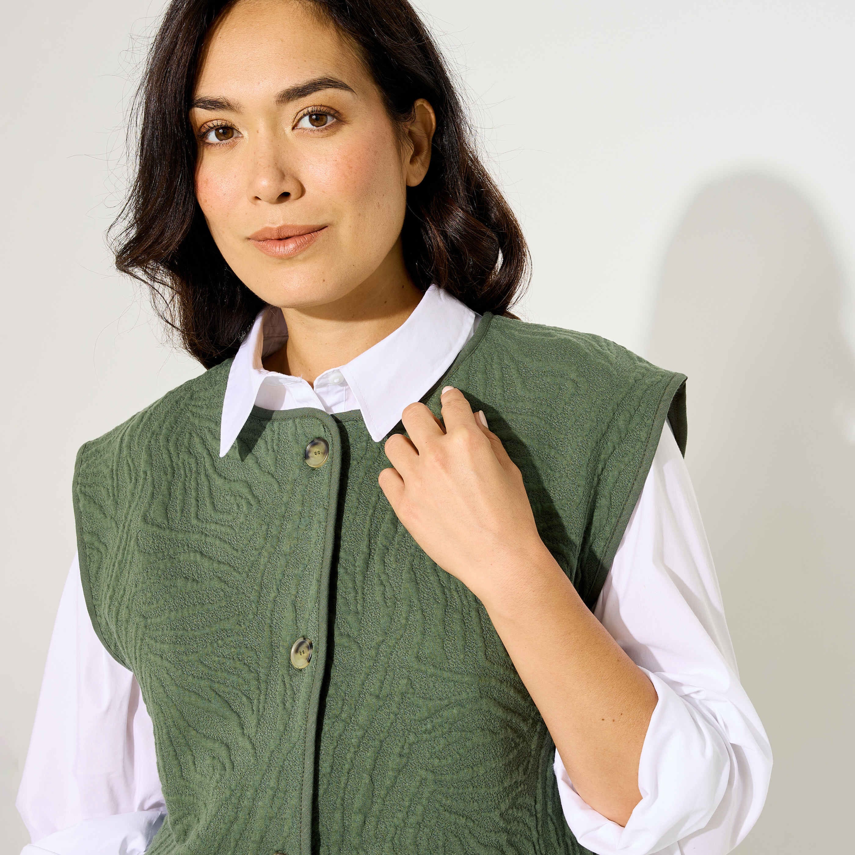Veste sans manches en maille femme