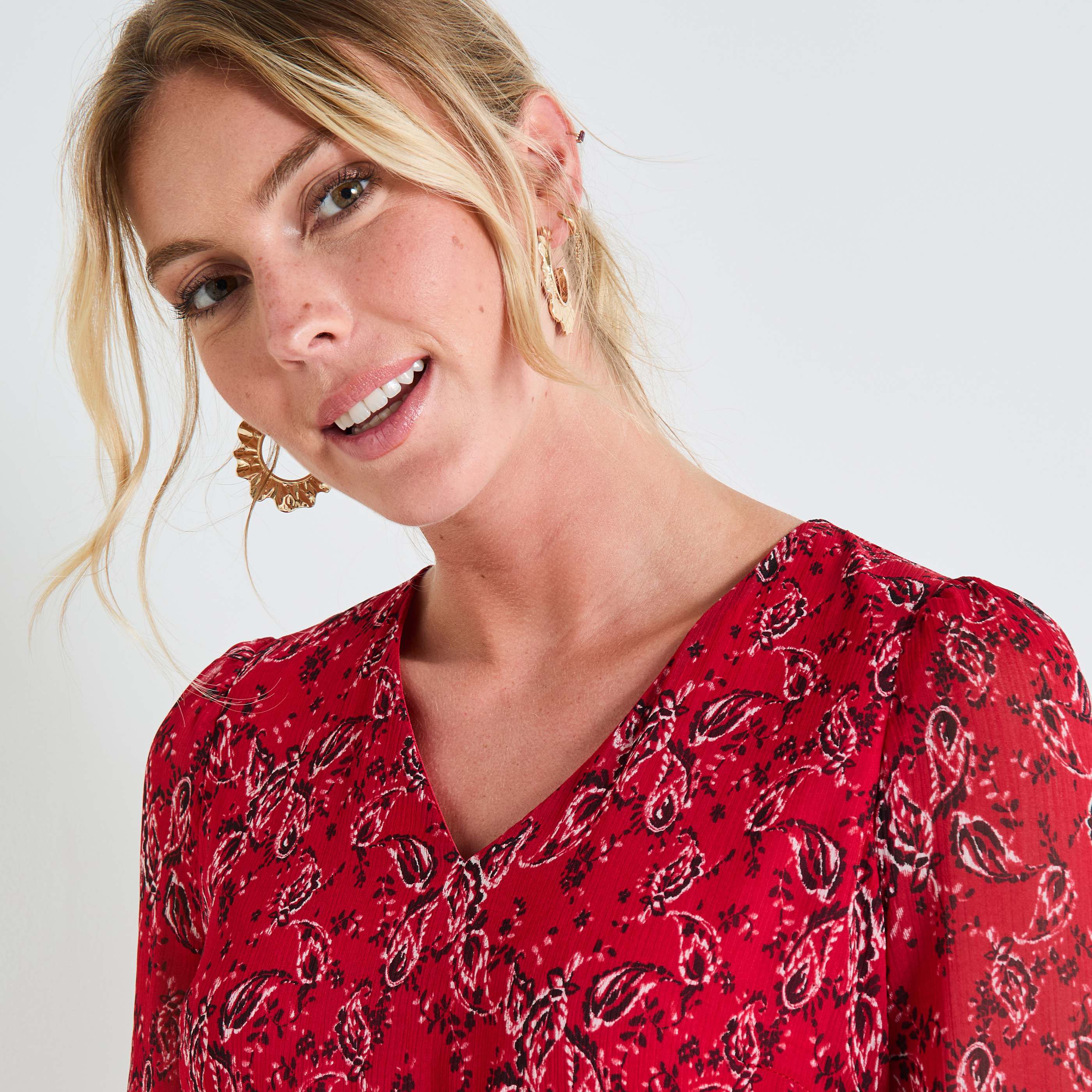 Robe manches 3/4 femme