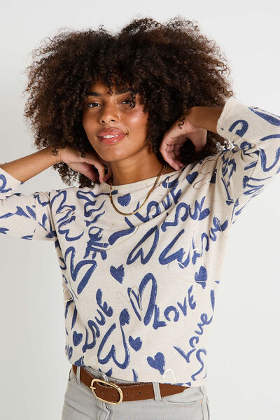 T-shirt imprimé cœurs femme