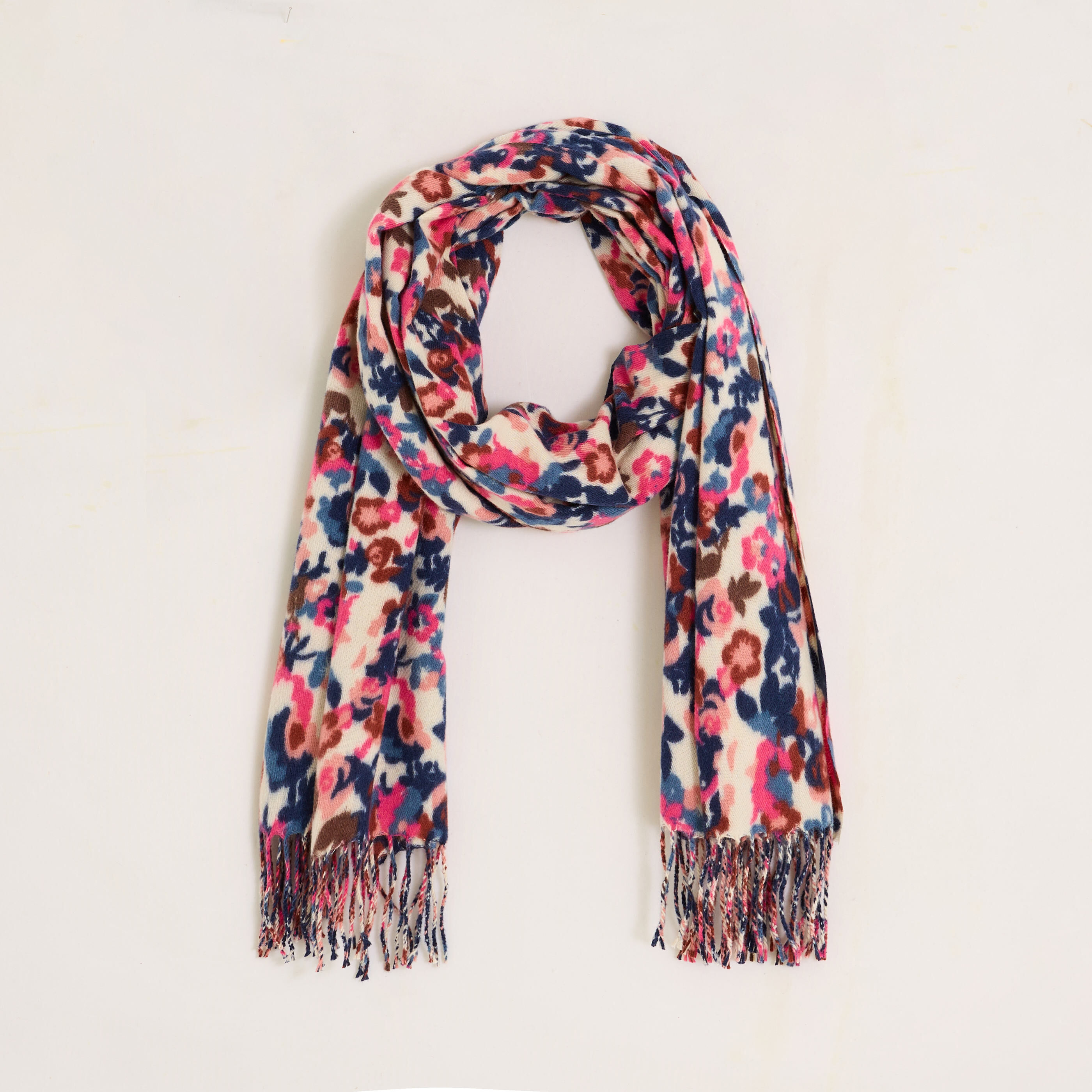 Echarpe motif fleuri femme