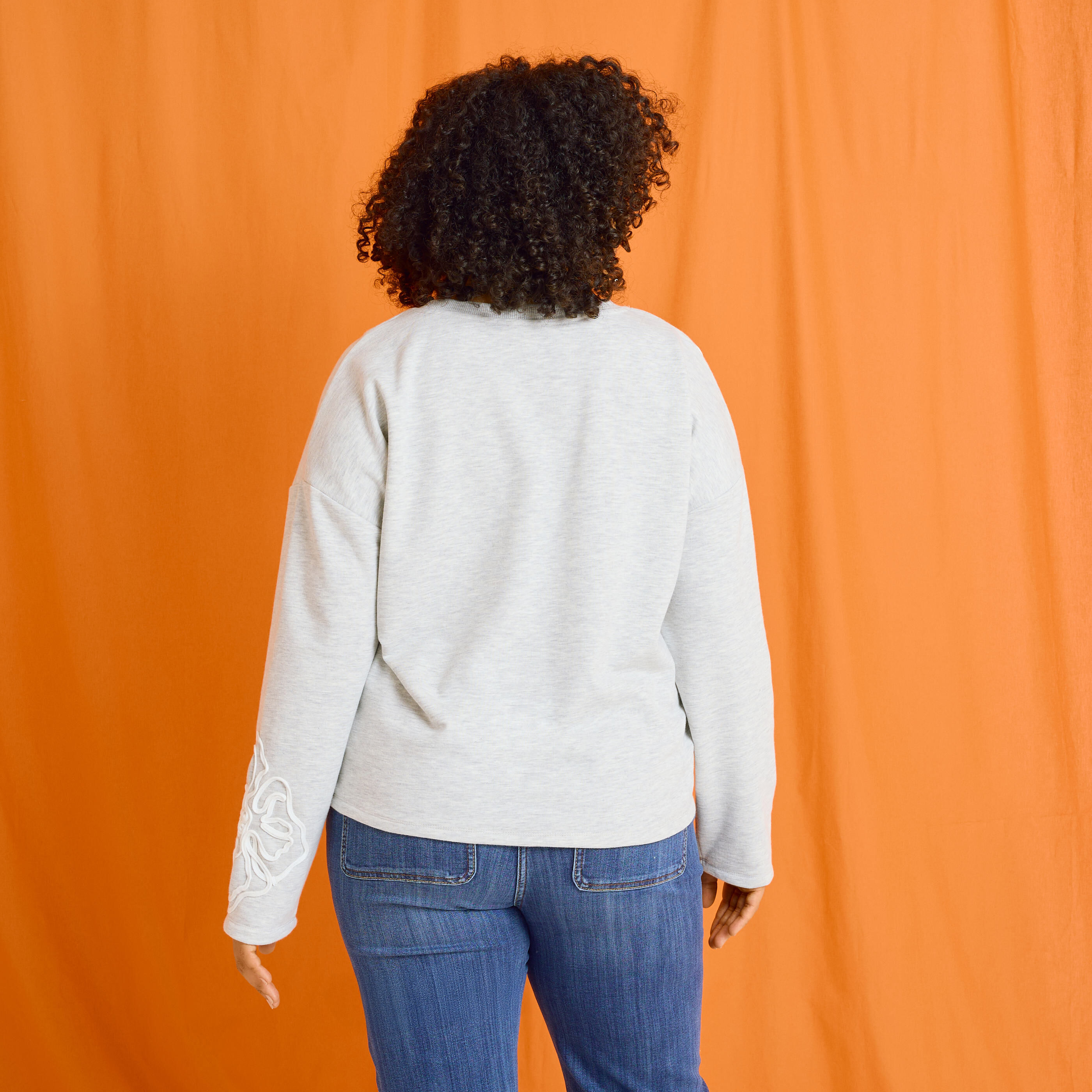 Sweat print fleur manches longues femme