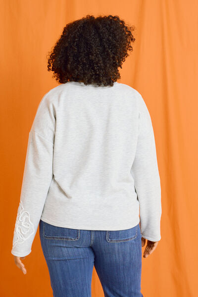 Sweat print fleur manches longues femme