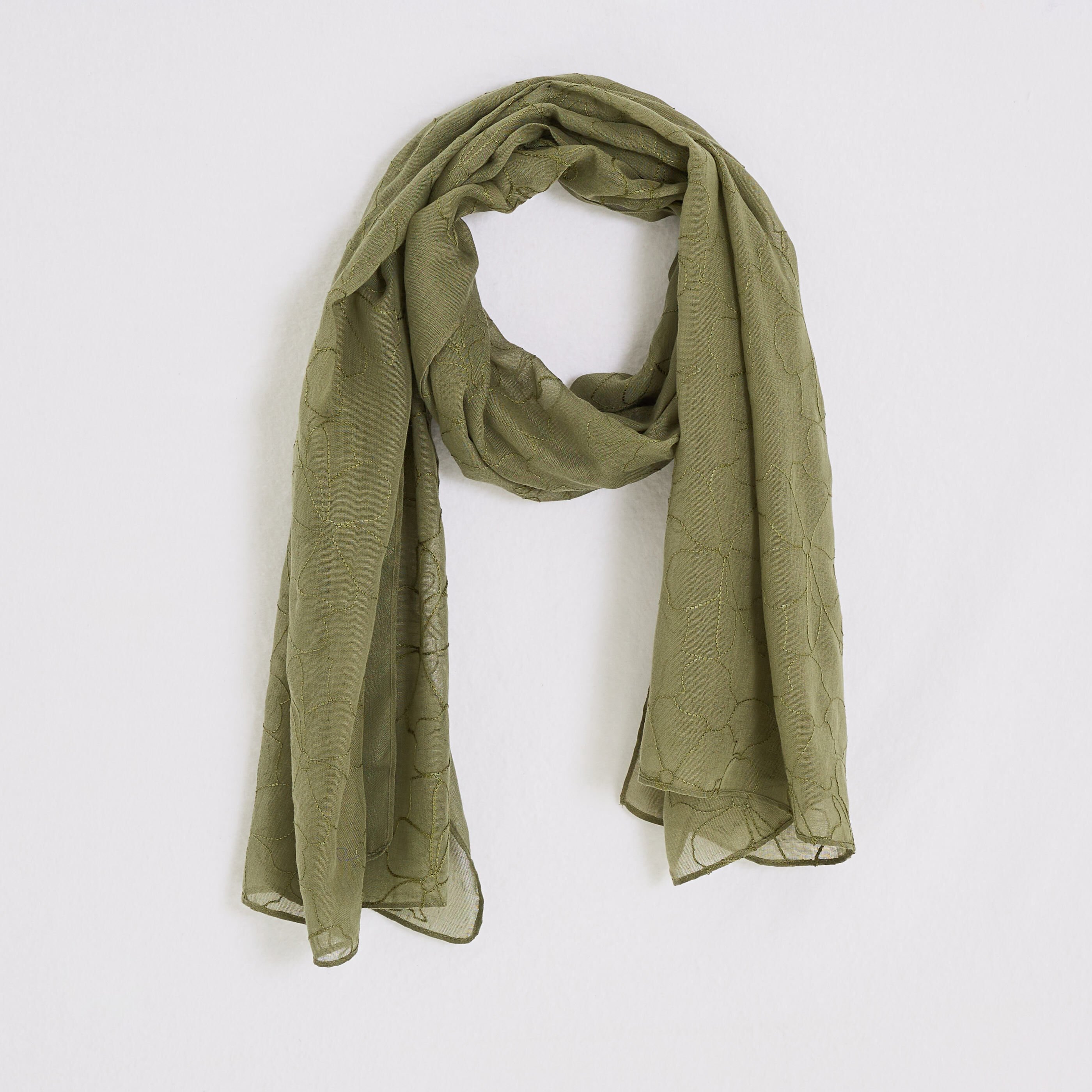 Etole longue broderies florales femme