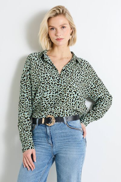 Chemise imprimé léopard femme