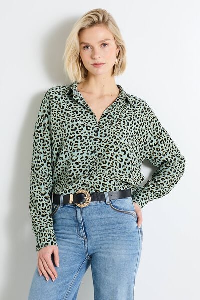 Chemise imprimé léopard femme
