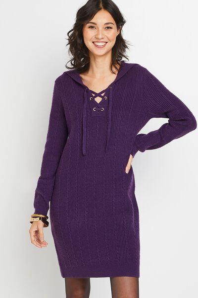 Robe pull à capuche femme