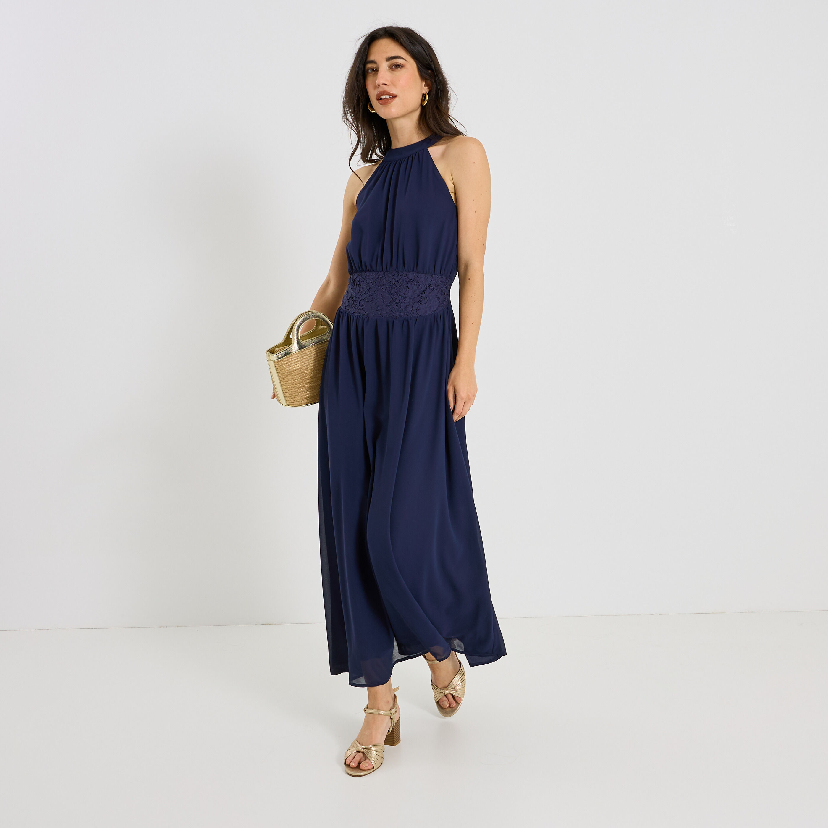 Robe longue habill&eacute;e sans manches