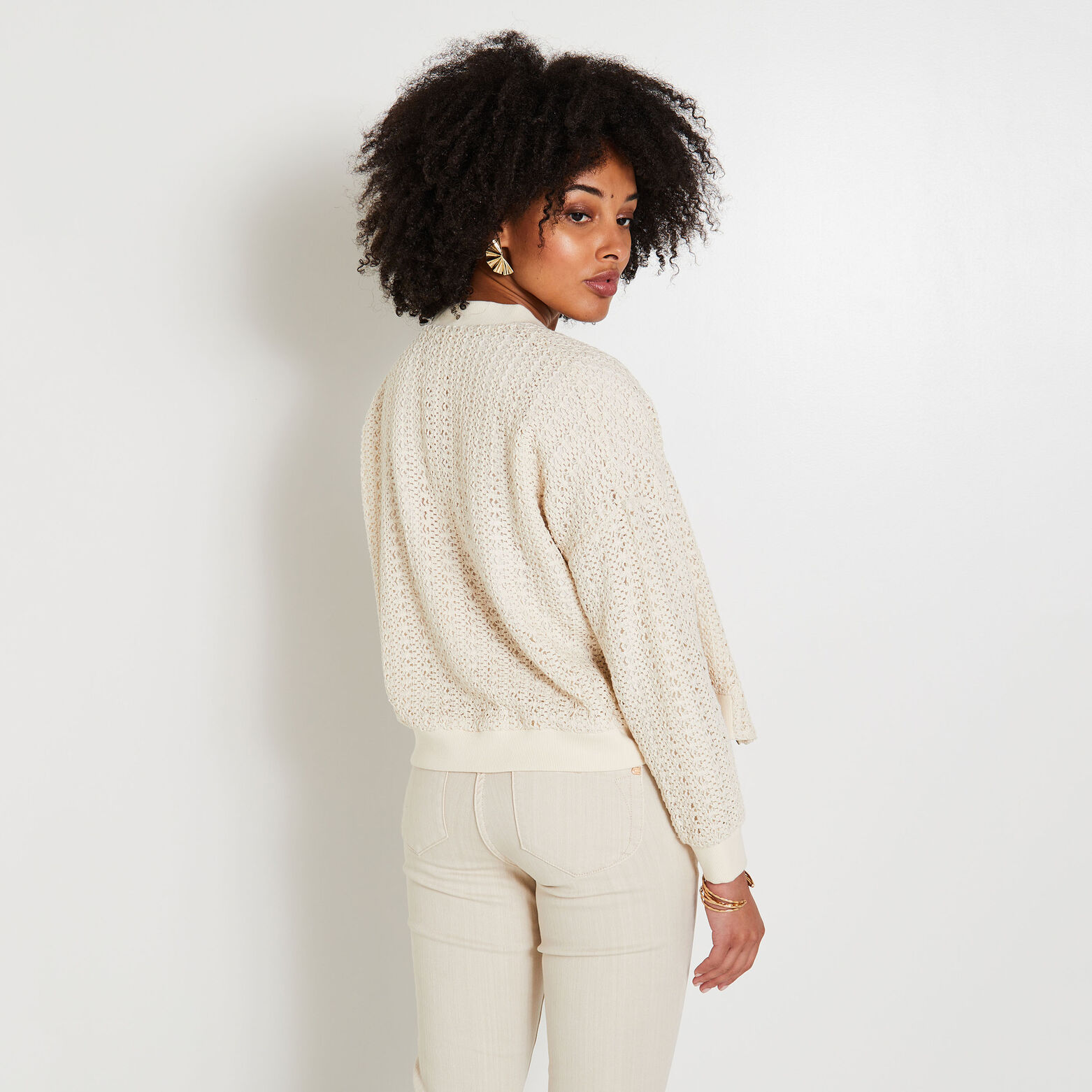 Veste bomber crochet femme