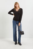 Pull col V dentelle femme