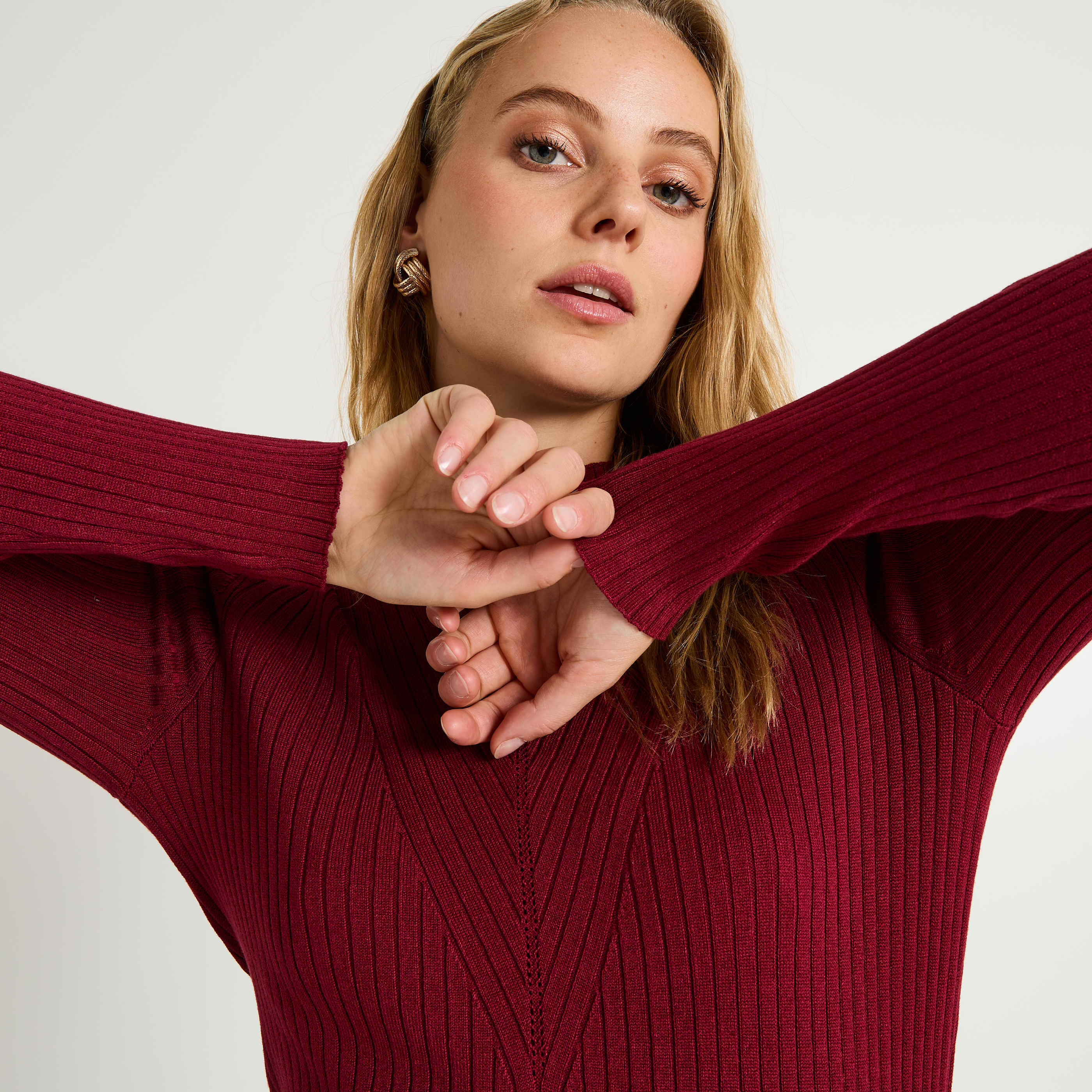 Pull col montant femme