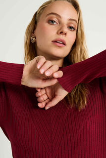 Pull col montant femme